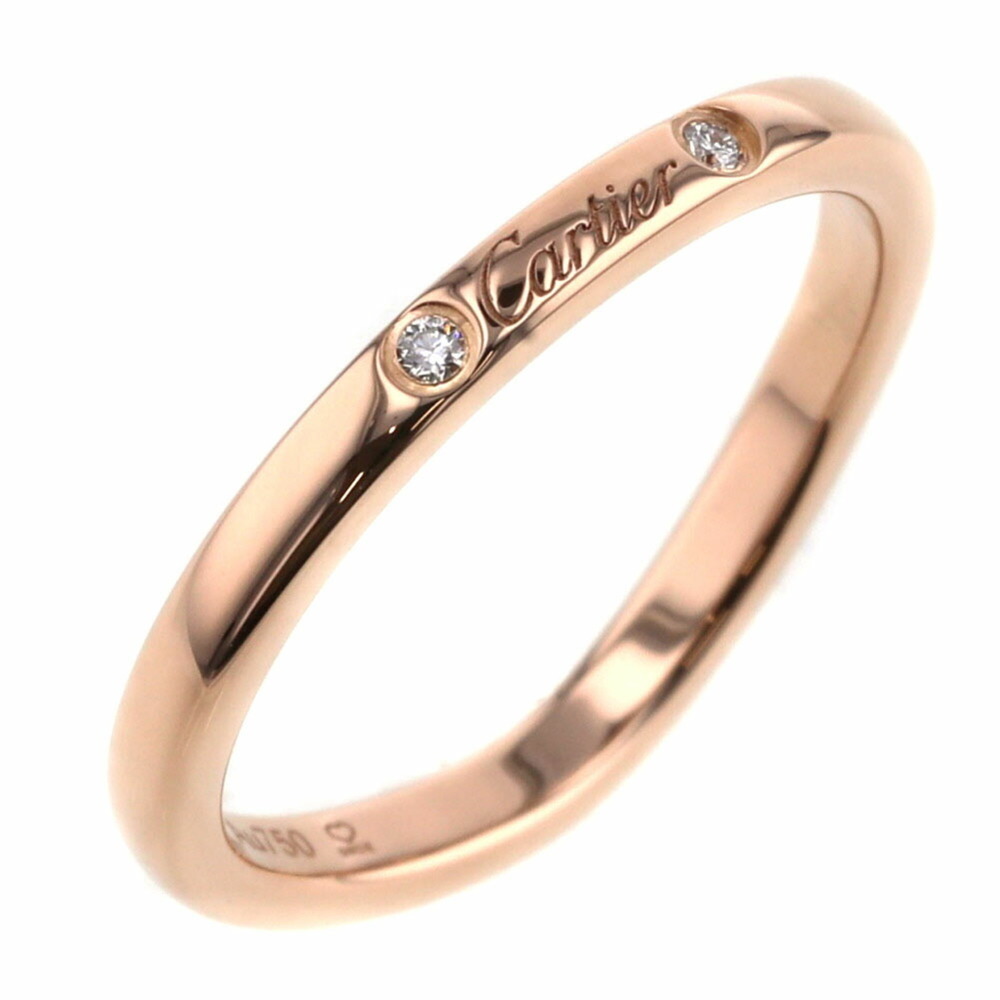 CARTIER ring ballerina wedding 3P width about 2mm B4098600 K18 pink gold diamond - Picture 1 of 8